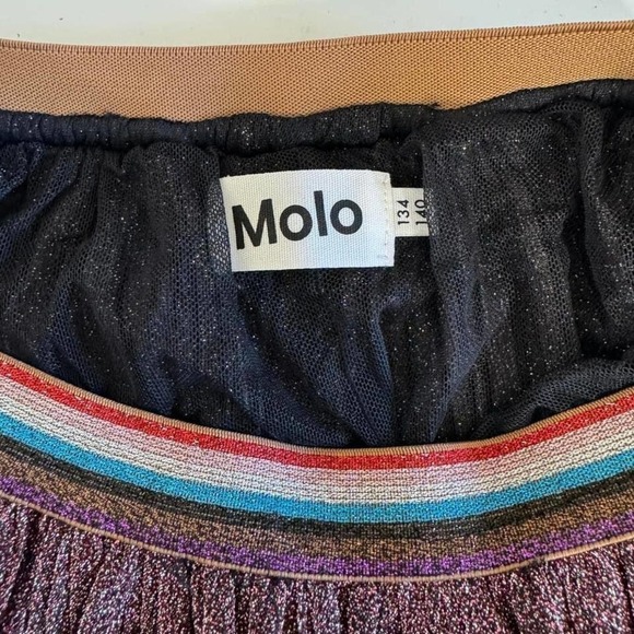 Molo Skirt Glitter Shimmer Pleated Midi Size 134 / 140 - Picture 5 of 8